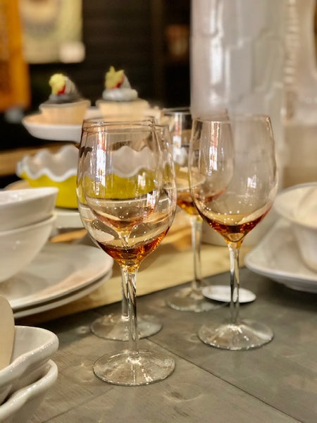 Rose Tinted Wine Glasses, Set of 4